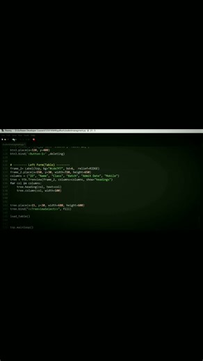 Student Mangement System | First Python Project #coding #python #gui #tkinter