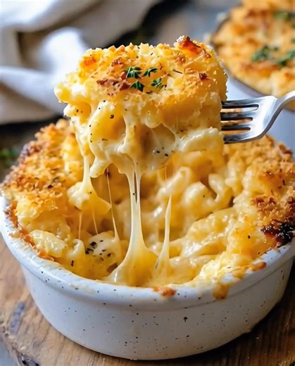 Ultimate Three-Cheese Mac & Cheese with Crispy Herb Crust Recipe waiting in the first comment💬 | Salad Lovers