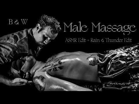 ASMR Massage for Men | Black & White + Rain and Thunder Version