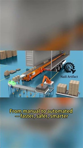Watch how automation changes container loading#Automation#ConveyorSystem#Robotics#LogisticsSolution