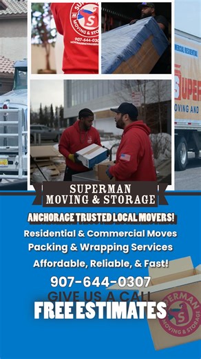 🚛 Your Trusted Local Movers! 🏡 When it comes to moving, trust matters. As your local moving experts, we handle every job with care, efficiency, and reliability—whether you’re moving across town or beyond. From packing and wrapping to full-service moves, we’ve got you covered! 📞 Call today for a free estimate! (907) 644-0307 | 🌐 www.anchoragemovingservice.com #TrustedMovers #LocalExperts #MoveWithConfidence #WeMoveYou | Superman Moving & Storage, LLC