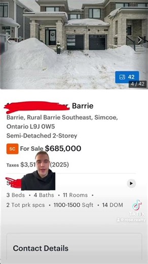 🚨The average home price in Barrie is around $685K.