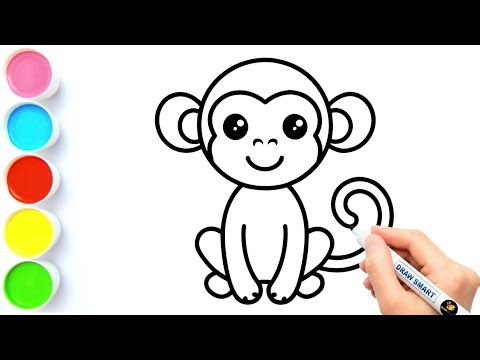 Monkey Drawing Step by Step | How to Draw Monkey | Monkey Drawing | Draw Smart