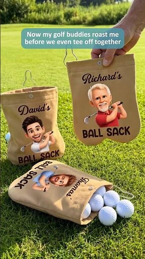 Custom Photo Flannel Golf Ball Bag Sack - Gifts For Golf Lovers - Lucky Ball Sack - SBG-HA7001 V1.1