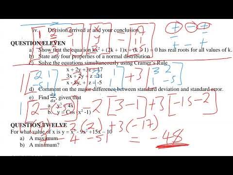 SOLVING SIMULTANEOUS EQUATIONS USING CRAMERS RULE