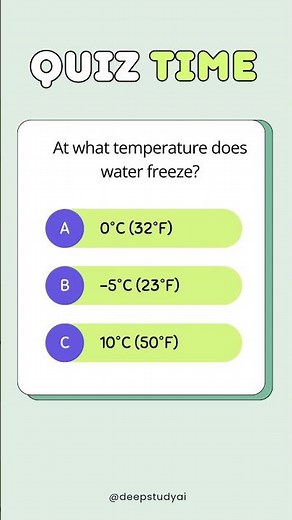 At what temperature does water freeze?