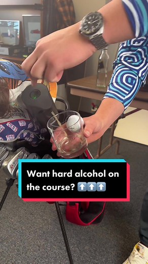The BEST way to drink hard alcohol on the course! Our LiquorStick holds up to 750ml and fits in any golf bag! #pinsandaces #americanbusiness #golf #golfcompany #golftok #drinking #golfcourse #foryou #fyp