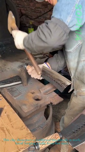Handmade Knife Forging: Artisan Hammers Hot Steel
