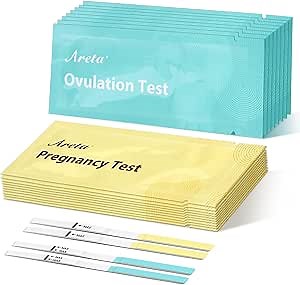 Areta Ovulation & Pregnancy Test Strips: 20 Ovulation Strips & 10 Pregnancy Tests Combo Kit | Accurate at-Home Fertility Tracker