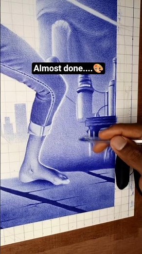 Realistic Pen Drawing in Progress | Ballpoint Pen Art