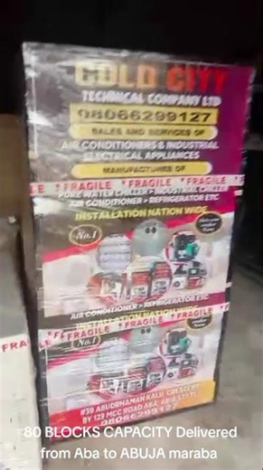 ABA TO ABUJA maraba Ice block Machine 80 BLOCKS CAPACITY Delivered #icemaking #icemachine #viral