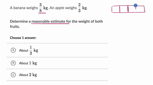 Evaluer le résultat d'une addition de fractions avec des dénominateurs différents