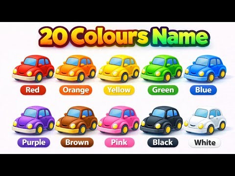 20 Colours Name English and Hindi | Preschool Color Learning 🎨👶 JOJO WALA COLOUR