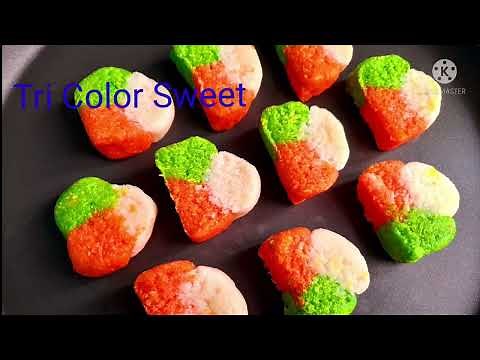 Easy Tricolour Sweet Recipe/No Fire/5 Minutes Sweet Recipe.