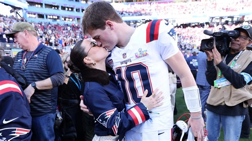 Drake Maye kisses wife Ann Michael in touching moment before Super Bowl loss