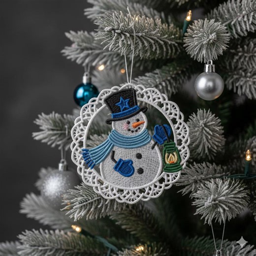 FSL Snowman - Free Standing Lace Machine Embroidery Designs Instant Download 4x4 Hoop SCA0256-009 - Etsy