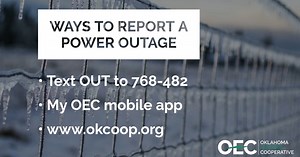 4.9K views · 38 reactions | We are experiencing extended hold times for those calling in with outages. Please text OUT to 768-482 or use your My OEC mobile app if your power goes out. You may also text STATUS to 768-482 for updates. Stay safe out there! | Oklahoma Electric Cooperative | Facebook