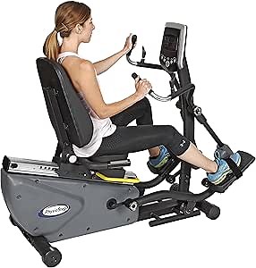 Physio Step HXT Recumbent Compact Semi-Elliptical Cross Trainer, Grey/Black
