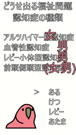 認知症の種類じょだんだんじょだん #shorts #介護福祉士 #社会福祉士 #partyparrot
