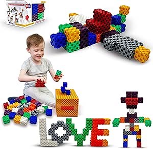 Building Blocks - 96 PCS STEM Educational Building Blocks for Toddlers & Kids Ages 3 to 9+ | Creative & Fun Building Toys for Boys and Girls - Ideal Christmas or Birthday Gift