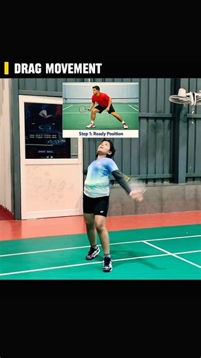 footwork technique where you slide or “drag” one foot along the court #badminton #sairahmairah