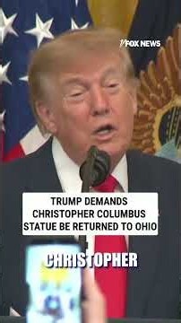'RETURNED IMMEDIATELY': Trump DEMANDS Columbus statue's return #trump #shorts #columbus #statue