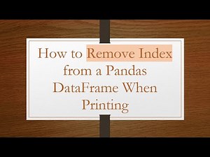 How to Remove Index from a Pandas DataFrame When Printing