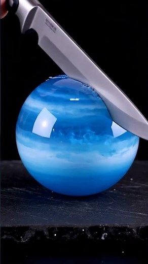 ASMR Cosmic Azure Neptune Slicing: Deep Cerulean Jelly Art