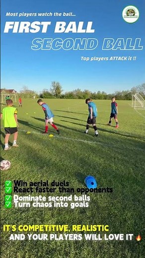 Win More Second Balls Instantly! ⚽ First Ball Second Ball Drill #grassrootsfootball #football