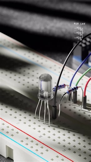 TOBE • on Instagram: "Unlike regular LEDs, RGB LEDs have four pins (not two). One for red, one for green, one for blue, and a common cathode or anode (depending on the type). This setup allows you to control each color channel individually from the Arduino IDE, mixing them to create virtually any color you want. It’s a simple exercise but it opens a whole new range pf creative possibilities 🥹 #b3d #blender #3delectronics #3dmodeling #electronicarts #arduino @arduino.cc @elegoo #hardsurface #3dt