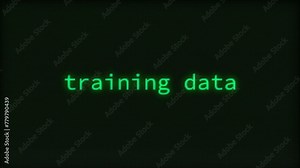 Training Data, Typing Text, Retro Computer Screen