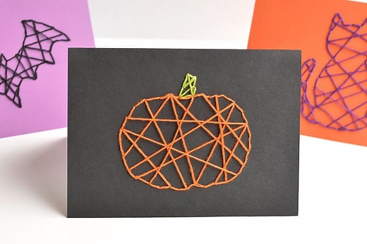 Halloween String Art Cards | DIY String Art for Fall
