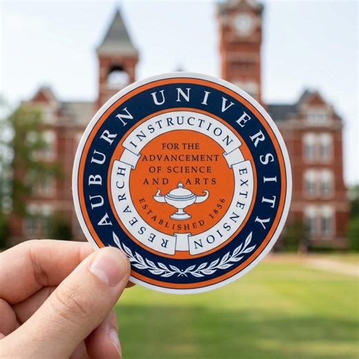 Auburn University Sticker, Auburn Tigers Seal Decal, War Eagle Alumni Gift, Auburn University Vinyl Sticker, AU College Laptop Decal Decor
