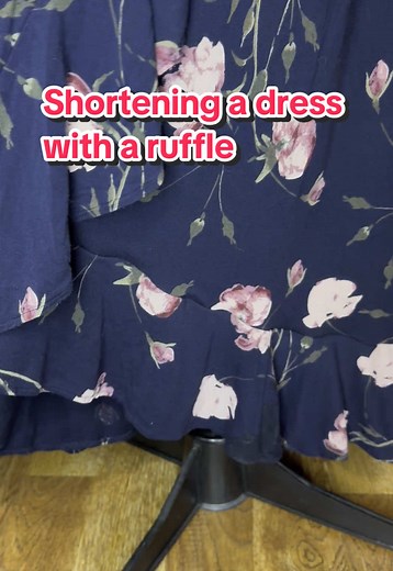 Super easy way to shorten a dress with a ruffle on the hem without taking away the ruffle. ✨What else do you want to see?✨ • • #sew #sewing #sewingtutorial #howto #diy #doityourself #hem #hemming #howtohem #dresshem #dress #howtohemdress #ruffle #ruffled #ruffles #ruffledhem #ruffleddress #howtosew #learn #learning #sewingmachine #dressruffle