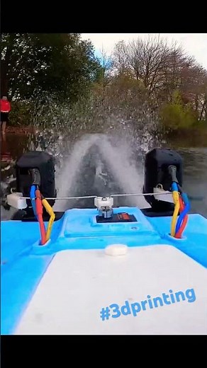 Launch control on my 3d printed rc boat with dual outboards! FAST