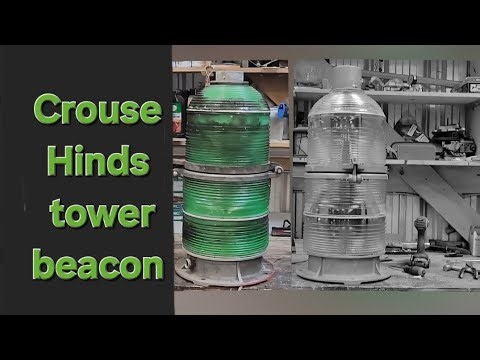 Tower beacon before and after restoring