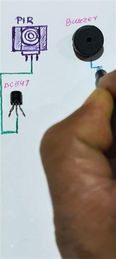 How to make//Motion sensor//with Alarm circuit diagram#shortvideo #electronic #youtubeshorts