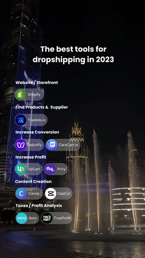 4.4K views · 71 reactions | The best dropshipping tools for 2023. Everything you need to start #entrepreneur #dropshipping #ecommerce #onlinebusiness #onlinestore #dropshippingtips #shopifydropshipping #aitools | Tradelle | Facebook