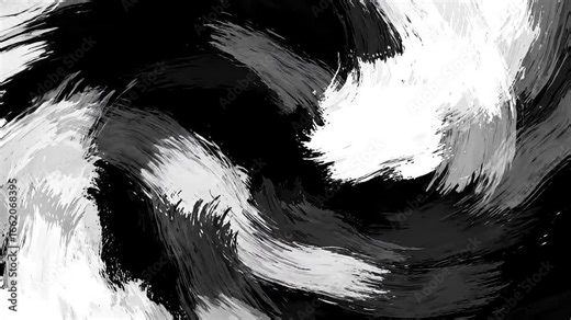 Swirling grayscale paint digital art, black background, website design