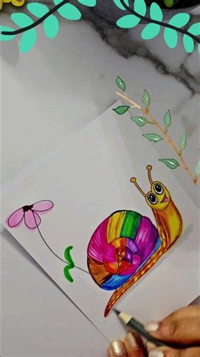 easy drawing/ snail drawing #trending #ytshorts #art