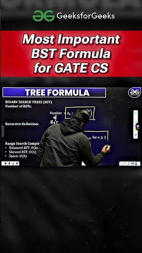 BEST Formula TIPS & Tricks for BST Trees for GATE #gfg #gate #gfggate
