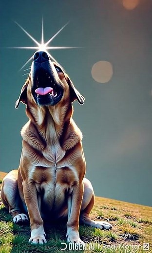 🌟 Sleepy Dog Under Starry Skies Tranquil Nighttime Bokeh Photography