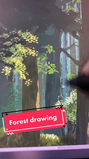 Forest drawing #artist #arttiktok #foryoupage #fyp #digitalart #artistontiktok #art #photoshop #nature #illustration