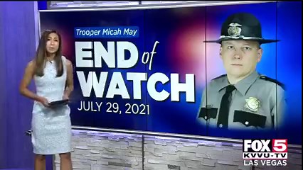 Members of law enforcement and the Las Vegas community honored fallen Nevada Highway Patrol Trooper Micah May as his body was moved this afternoon. Lauren Martinez reports. STORY: https://bit.ly/3zVt3Kl | FOX5 Las Vegas