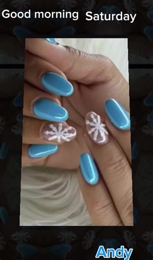 • ❄️ Starting January with icy blue nails and a snowflake accent — cal...