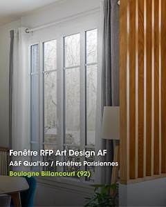 La réalisation de la semaine par nos experts 🌟 Une superbe fenêtre RFP Art Design installée à Boulogne-Billancourt (92) par Art & Fenêtres Parisiennes ! Elle apporte une belle clarté à l'intérieur du logement de nos clients 👌 👉 Et vous, qu'en pensez-vous ? | Art et Fenêtres