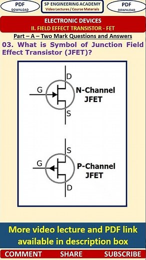 03 FET Semiconductor Physics Symbol of Junction Field Effect Transistor JFET