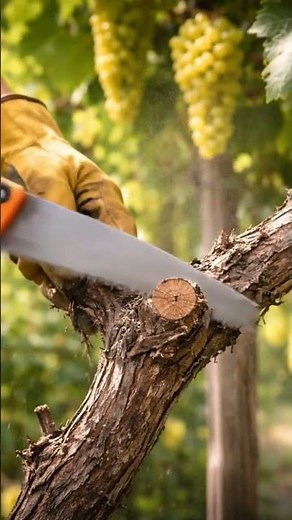 Grapes 🍇 Vine Pruning with Hand Saw 🪚 | Winter Cutting for Faster Growth#pruning #satisfying