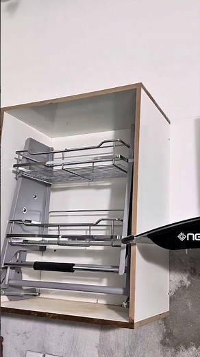 Smart Kitchen Cabinet Pull Down Basket Installation | Modern Modular Kitchen Storage