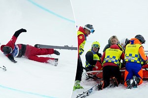 Canadian freestyle skier Cassie Sharpe stretchered off after terrifying Olympics crash